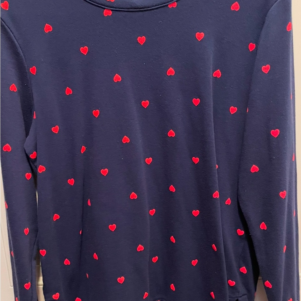 EUC CROFT & BARROW valentines Heart Print Tops M - Picture 8 of 9